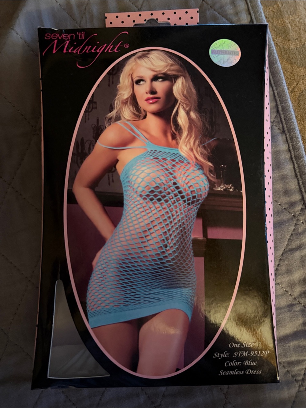 Seven 'til Midnight Blue Fishnet Seamless Dress - never worn, only tried on